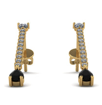 Hanging Oval Black Diamond Earrings - Tatiana No. 31 image 1