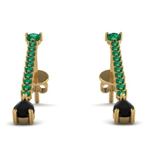 Hanging Oval Black Diamond Earrings - Tatiana No. 34 image 1