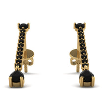 Hanging Oval Black Diamond Earrings - Tatiana No. 37 image 1
