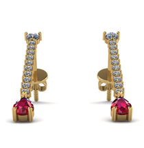 Hanging Oval Ruby Earrings - Tatiana No. 46 image 1