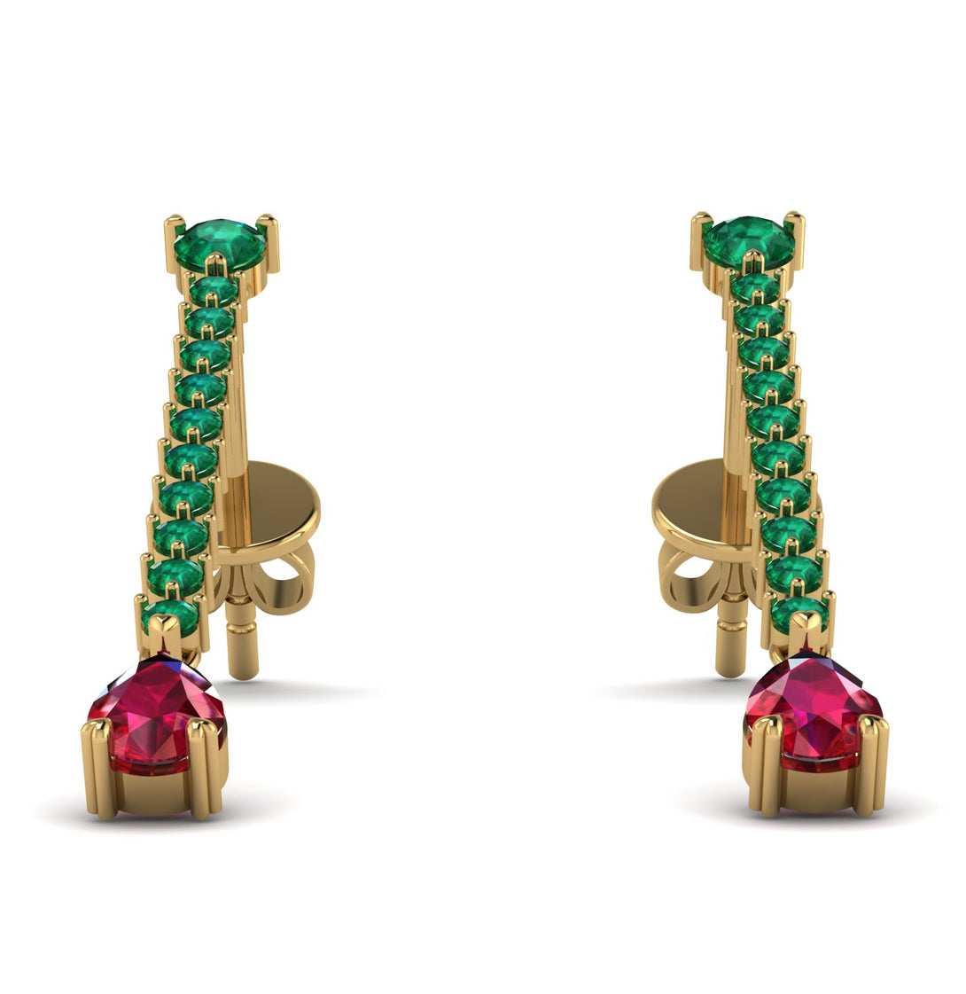 Hanging Oval Ruby Earrings - Tatiana No. 49