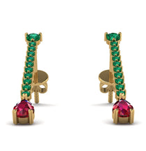Hanging Oval Ruby Earrings - Tatiana No. 49 image 1
