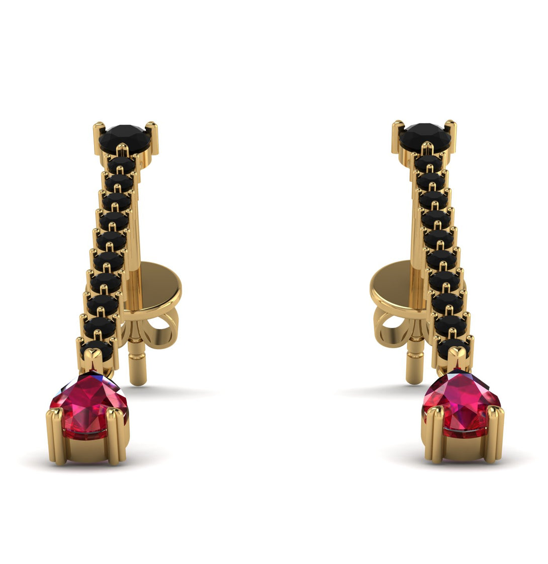 Hanging Oval Ruby Earrings - Tatiana No. 52