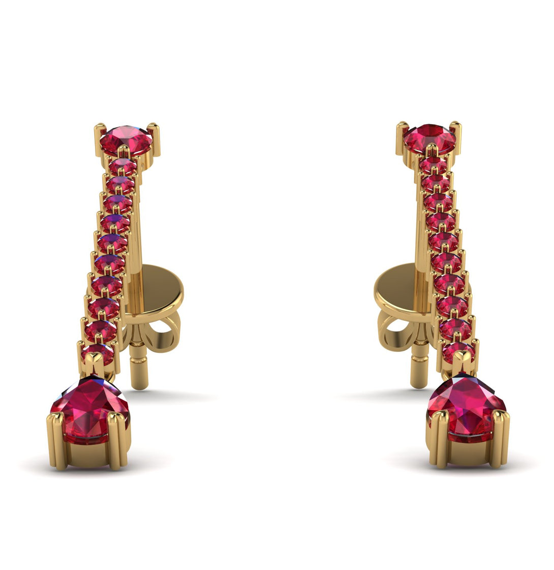 Hanging Oval Ruby Earrings - Tatiana No. 55