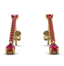 Hanging Oval Ruby Earrings - Tatiana No. 55 image 1