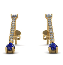 Hanging Oval Sapphire Earrings - Tatiana No. 61 image 1