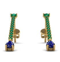 Hanging Oval Sapphire Earrings - Tatiana No. 64 image 1