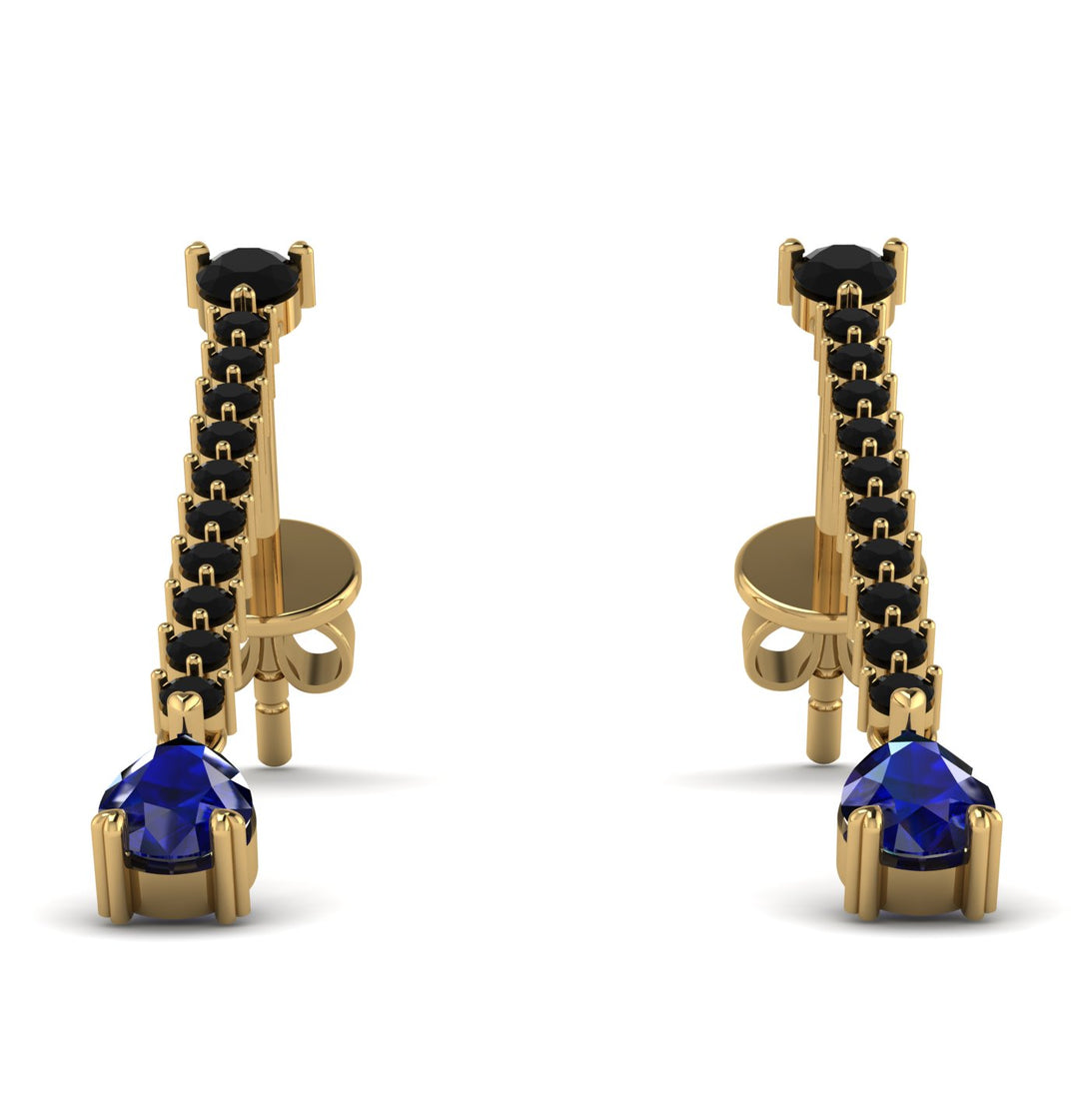 Hanging Oval Sapphire Earrings - Tatiana No. 67