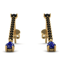 Hanging Oval Sapphire Earrings - Tatiana No. 67 image 1