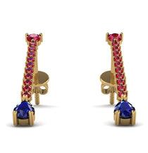 Hanging Oval Sapphire Earrings - Tatiana No. 70 image 1