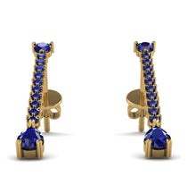 Hanging Oval Sapphire Earrings - Tatiana No. 73 image 1