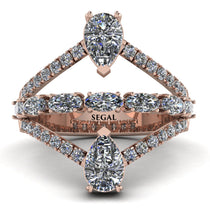 Symmetrical Twist Shank Pear Diamond Ring - Eliza No. 2 image 1