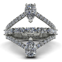 Symmetrical Twist Shank Pear Diamond Ring - Eliza No. 3 image 1