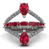 Symmetrical Twist Shank Pear Ruby Ring - Eliza No. 12 image 1