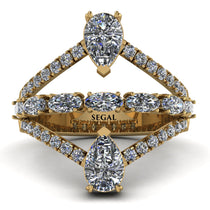 Symmetrical Twist Shank Pear Diamond Ring - Eliza No. 1 image 1