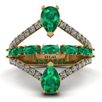 Symmetrical Twist Shank Pear Emerald Ring - Eliza No. 4 image 1