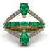 Symmetrical Twist Shank Pear Emerald Ring - Eliza No. 4