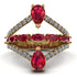 Symmetrical Twist Shank Pear Ruby Ring - Eliza No. 10