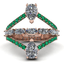 Symmetrical Twist Shank Pear Diamond Ring - Eliza No. 17 image 1
