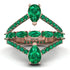 Symmetrical Twist Shank Pear Emerald Ring - Eliza No. 20