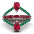 Symmetrical Twist Shank Pear Ruby Ring - Eliza No. 27