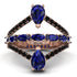 Symmetrical Twist Shank Pear Sapphire Ring - Eliza No. 44
