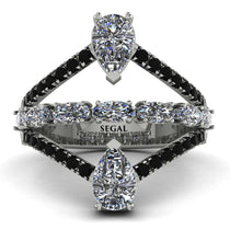 Symmetrical Twist Shank Pear Diamond Ring - Eliza No. 33 image 1