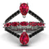 Symmetrical Twist Shank Pear Ruby Ring - Eliza No. 42 image 1