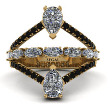 Symmetrical Twist Shank Pear Diamond Ring - Eliza No. 31 image 1