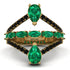 Symmetrical Twist Shank Pear Emerald Ring - Eliza No. 34