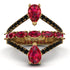 Symmetrical Twist Shank Pear Ruby Ring - Eliza No. 40 image 1