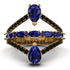 Symmetrical Twist Shank Pear Sapphire Ring - Eliza No. 43
