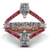 Symmetrical Twist Shank Pear Diamond Ring - Eliza No. 47 image 1