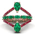 Symmetrical Twist Shank Pear Emerald Ring - Eliza No. 50 image 1