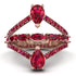 Symmetrical Twist Shank Pear Ruby Ring - Eliza No. 56
