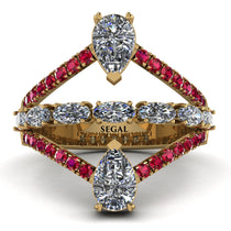 Symmetrical Twist Shank Pear Diamond Ring - Eliza No. 46 image 1