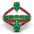 Symmetrical Twist Shank Pear Emerald Ring - Eliza No. 49