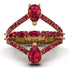 Symmetrical Twist Shank Pear Ruby Ring - Eliza No. 55 image 1