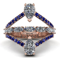 Symmetrical Twist Shank Pear Diamond Ring - Eliza No. 62 image 1