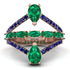 Symmetrical Twist Shank Pear Emerald Ring - Eliza No. 65 image 1