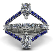 Symmetrical Twist Shank Pear Diamond Ring - Eliza No. 63 image 1