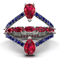 Symmetrical Twist Shank Pear Ruby Ring - Eliza No. 72 image 1