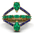 Symmetrical Twist Shank Pear Emerald Ring - Eliza No. 64