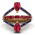 Symmetrical Twist Shank Pear Ruby Ring - Eliza No. 70