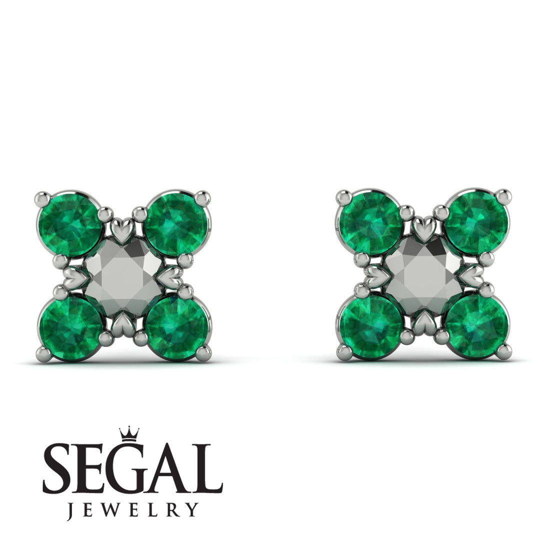 GeometricEmerald Earrings Golden Diamond - Jayda No. 6