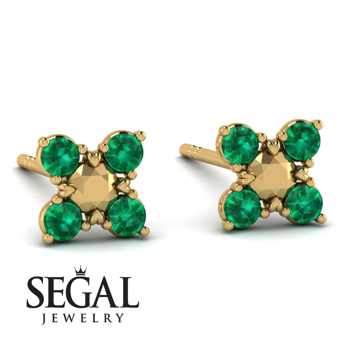GeometricEmerald Earrings Golden Diamond - Jayda No. 4