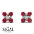GeometricRuby Earrings Golden Diamond - Jayda No. 12