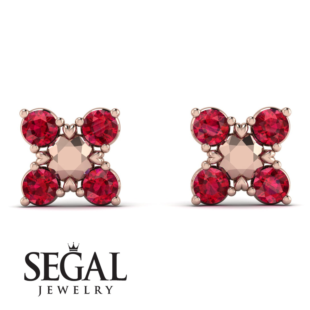 GeometricRuby Earrings Golden Diamond - Jayda No. 11