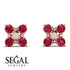 GeometricRuby Earrings Golden Diamond - Jayda No. 11