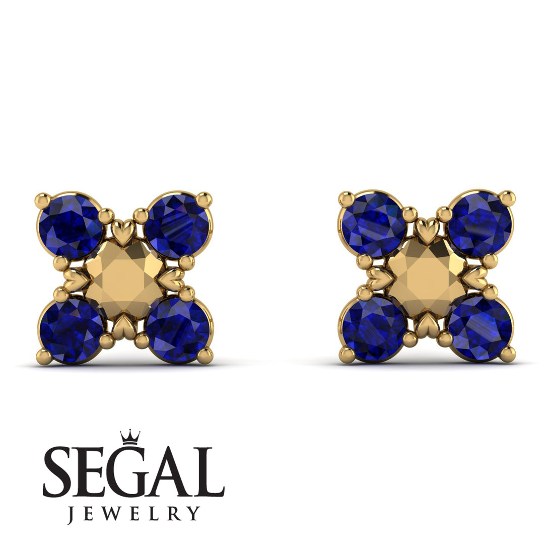 GeometricSapphire Earrings Golden Diamond - Jayda No. 13